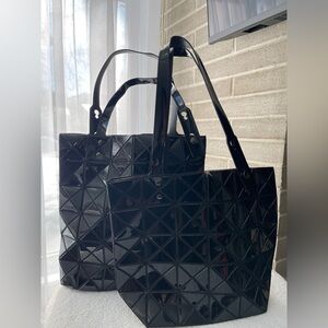 Geometric Black Tote Bag (set of 2)